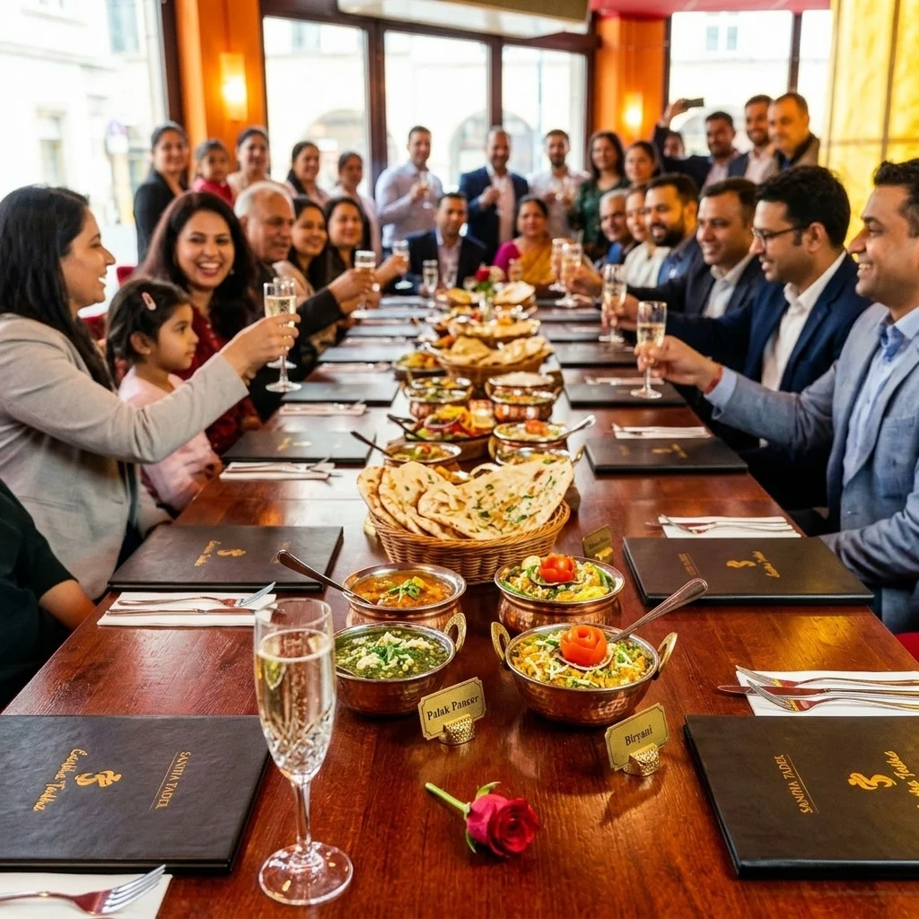 Gastraum Sanjha Tadka Erfurt – ideal für Gruppenevents und Feiern